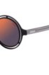 Round sunglasses with matte-black steel frames, Black