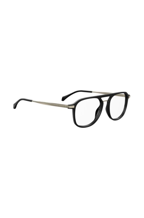 Optical glasses with black-optyl Windsor-rim frames, Black