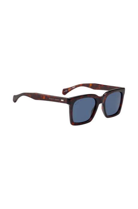 Retro-inspired sunglasses in acetate with Havana frames, Patterned