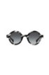 Round sunglasses in Havana-effect acetate, Patterned