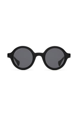 BOSS - Round sunglasses in black acetate