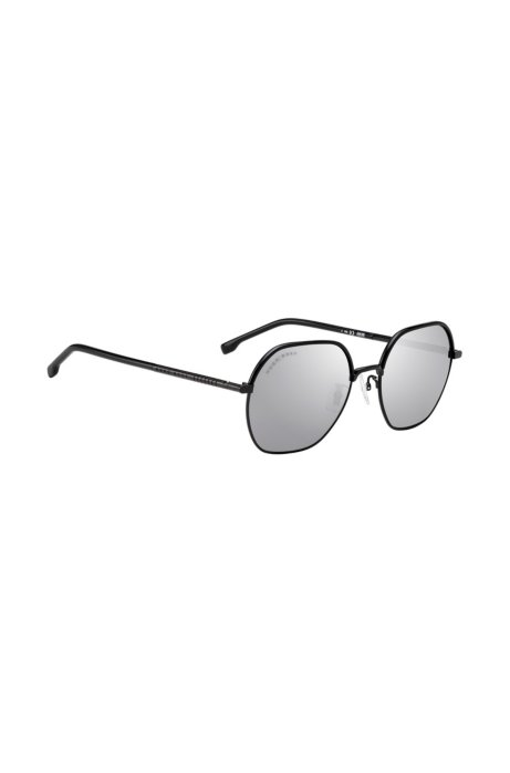 Lightweight sunglasses in titanium with mirrored lenses, Silver