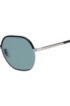 Coloured-lens sunglasses in titanium and acetate, Black