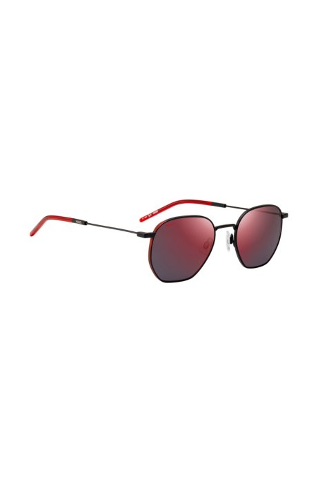Mirrored sunglasses with red-shaded lenses, Red