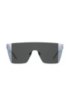 Visor-style sunglasses with statement logos, Black