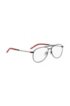 Double-bridge optical glasses with red-acetate end tips, Black
