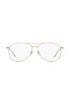 Double-bridge optical glasses in metal with acetate end tips, Gold
