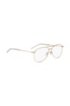 Double-bridge optical glasses in metal with acetate end tips, Gold