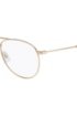 Double-bridge optical glasses in metal with acetate end tips, Gold