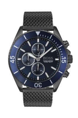 hugo boss watch silver and blue