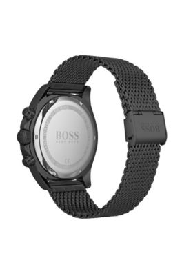 hugo boss watch silver and blue