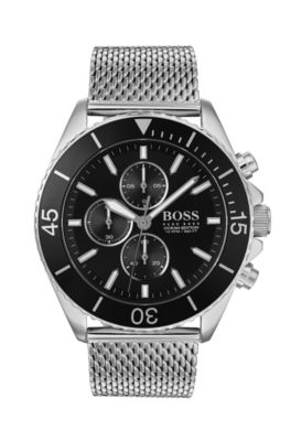 hugo boss black leather contemporary chronograph watch