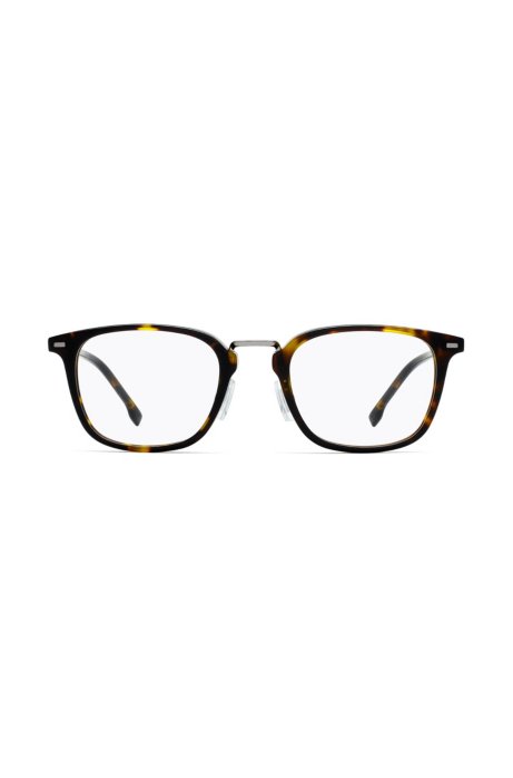 Havana acetate optical glasses with beta-titanium temples, Patterned