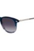 Sunglasses in blue-horn acetate with tubular metal temples, Dark Blue