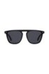 Flat-top sunglasses in black acetate with hardware inserts, Black