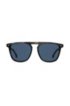 Sunglasses in grey-horn acetate with hardware inserts, Dark Grey