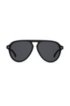 Sunglasses in black acetate with hardware inserts, Black