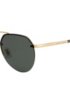 Double-bridge gold-tone sunglasses with tubular temples, Gold