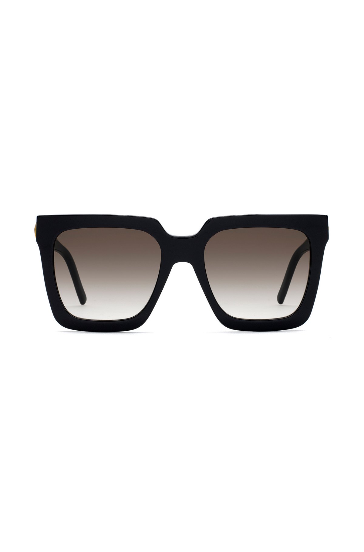 Leichte Sonnenbrille aus schwarzem Acetat mit Metalldetail, Schwarz
