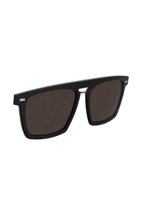 Clip-on sun lenses in black acetate, Black