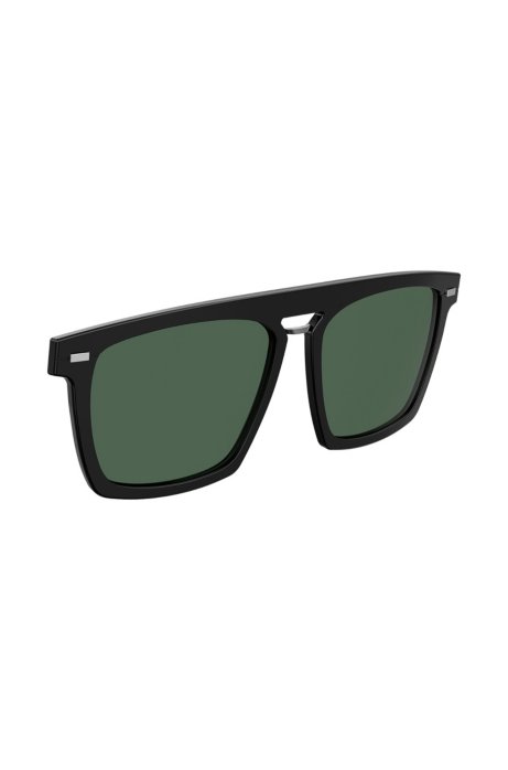 Clip-on sun lenses in black acetate, Black
