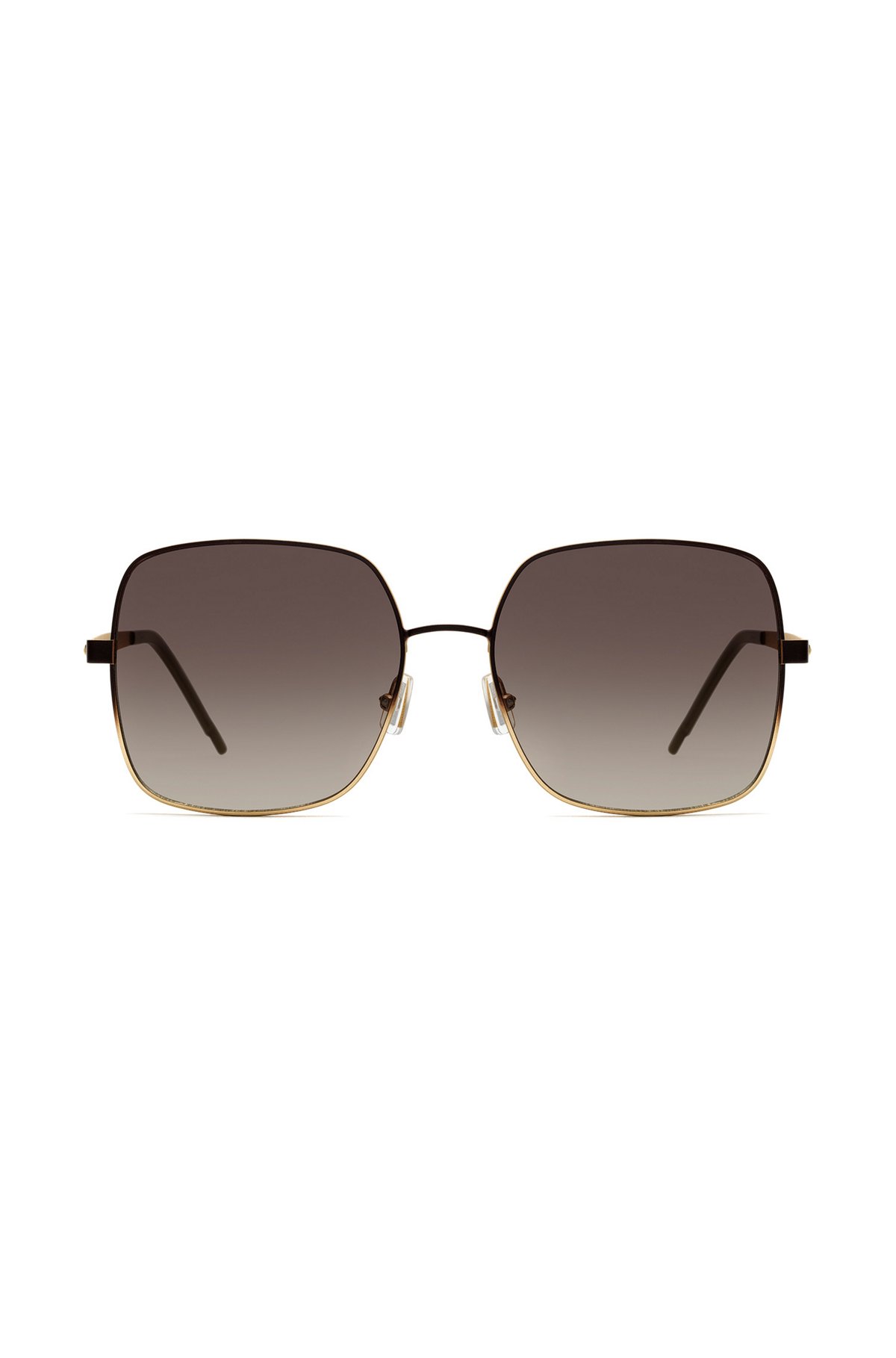 Chromatically shaded sunglasses in steel with gradient lenses, Dark Brown
