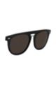 Clip-on sun lenses in round black acetate, Black