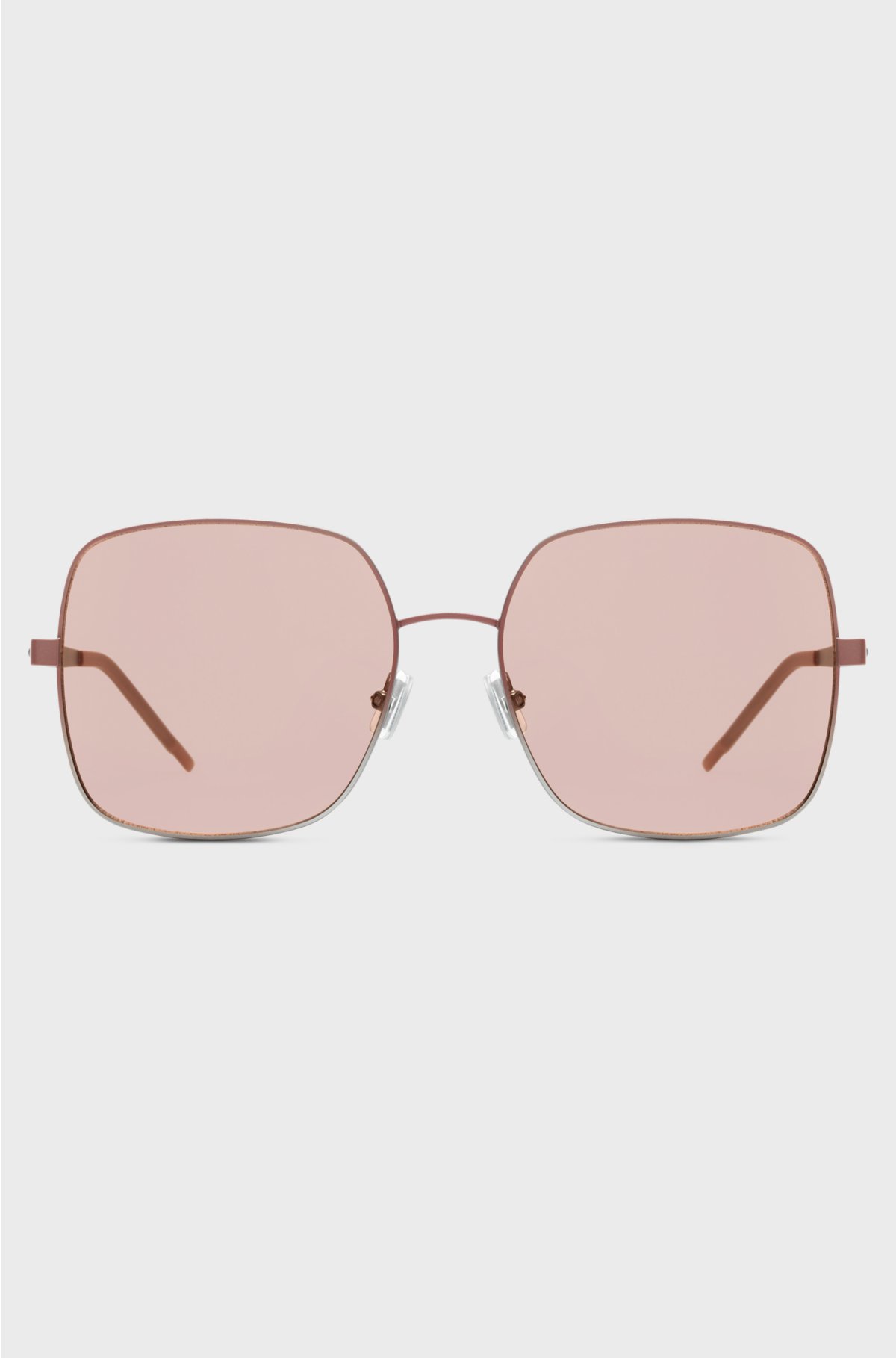 Chromatically shaded sunglasses in steel with green lenses, Pink