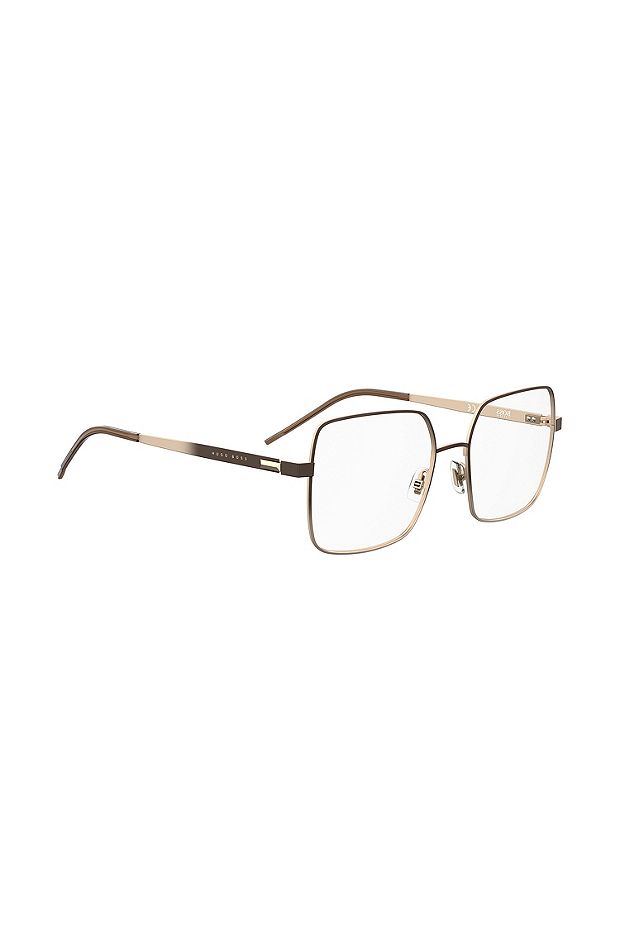 Optical frames in steel with shaded effects, Brown