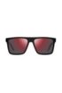 Black-acetate sunglasses with cut logo, Black