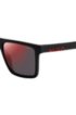 Black-acetate sunglasses with cut logo, Black