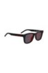 Black sunglasses with mirrored red lenses and cropped logo, Black