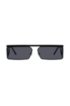 Rectangular sunglasses in black with tonal spoilers, Black