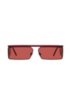 Rectangular sunglasses in red with tonal spoilers, Red
