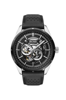 BOSS - Skeleton-dial watch with 