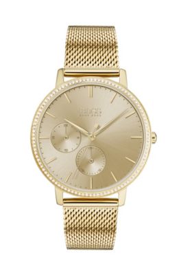 Gold-plated watch with Swarovski® crystals