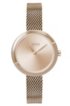 Carnation-gold-plated watch with slender mesh bracelet, Gold
