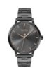 Grey-plated watch with grey dial and link bracelet, Black