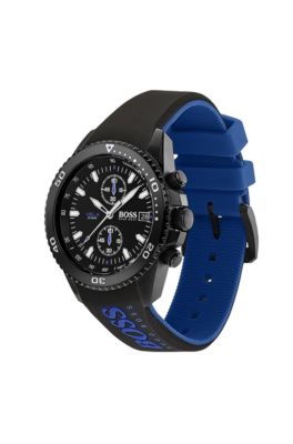 hugo boss watch blue rubber strap