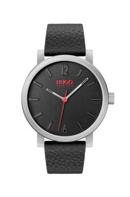 hugo boss leather strap watch
