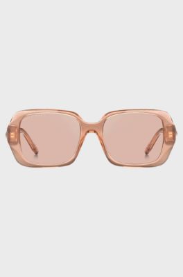 Nude-acetate sunglasses with signature hardware, Pink