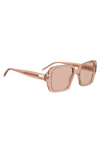 Nude-acetate sunglasses with signature hardware, Pink