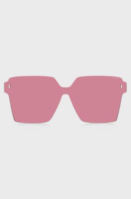 Angular clip-on in pink with magnetic rivets, Pink