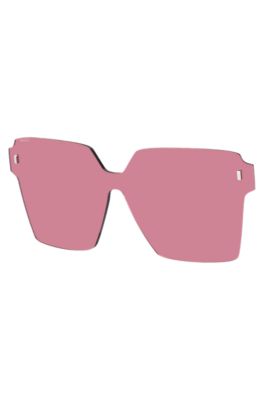 Angular clip-on in pink with magnetic rivets, Pink
