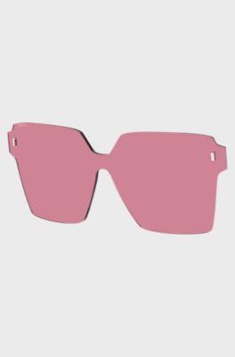 Angular clip-on in pink with magnetic rivets, Pink