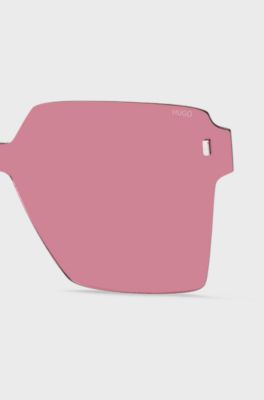 Angular clip-on in pink with magnetic rivets, Pink