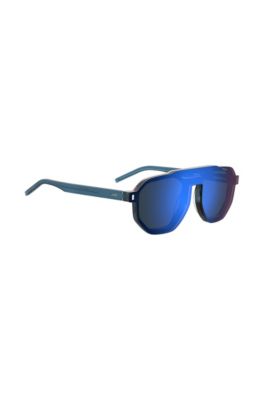 Blue-Havana double-bridge sunglasses 