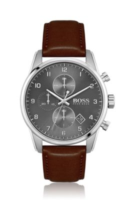 BOSS - Grey-dial chronograph watch with 