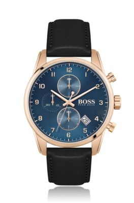 hugo boss blue and gold watch