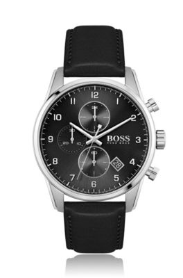 boss leather watch